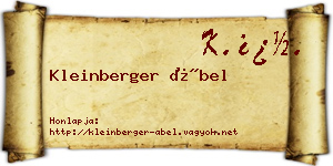 Kleinberger Ábel névjegykártya
